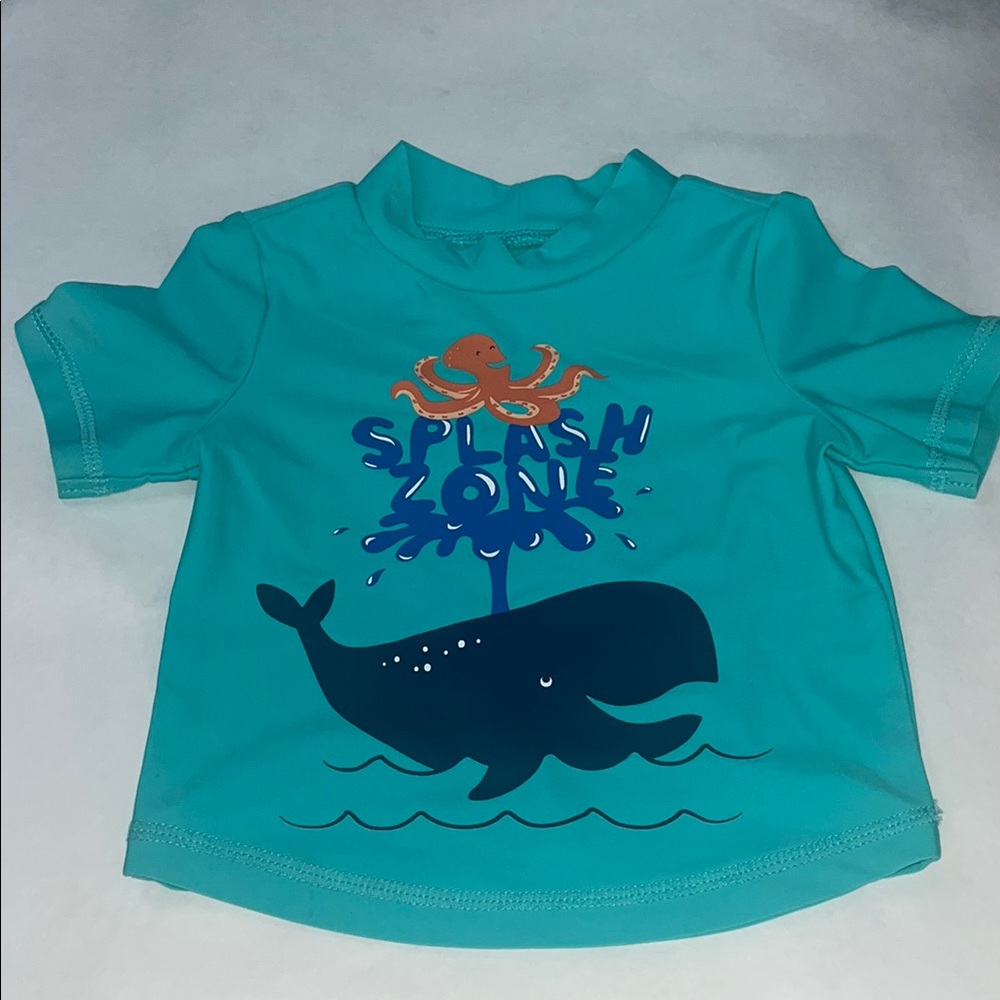 Carter's Aqua Tee with Sea Creature Design